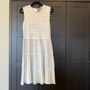 Lela Rose white polka dot dress